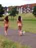 2 nude girls on bicycle and with dog 47