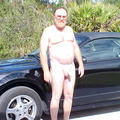 nude man danny with car