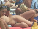 nudists group on beach 242